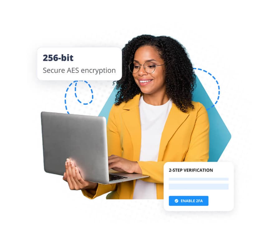 Woman studying with laptop